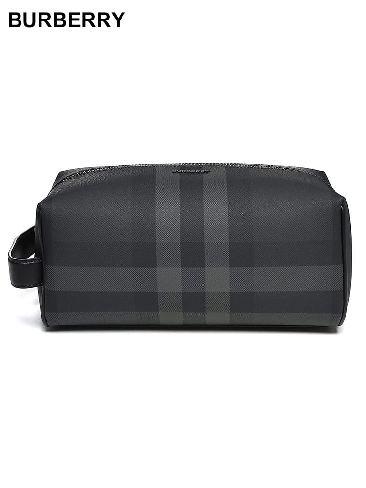 BURBERRY (バーバリー) チェック柄 ジッパー開閉 クラッチバッグ BB8070279 メンズ
