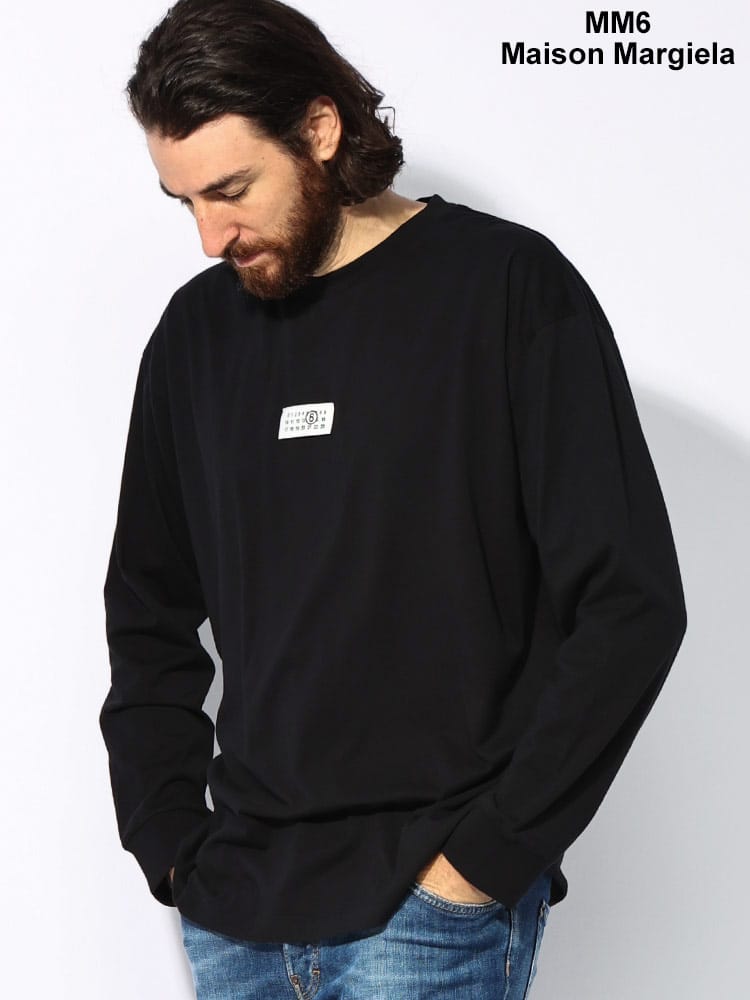 MM6 Maison Margiela (エムエムシックス メゾン マルジェラ) ナンバリングロゴ クルーネック 長袖 Ｔシャツ MM6SH0GC0034 メンズ