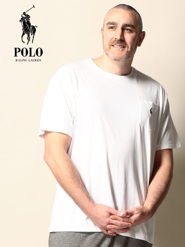 大きいサイズ メンズ POLO RALPH LAUREN (ポロラルフローレン) 綿100％ ワンポイント ポケット クルーネック 半袖 Tシャツ
