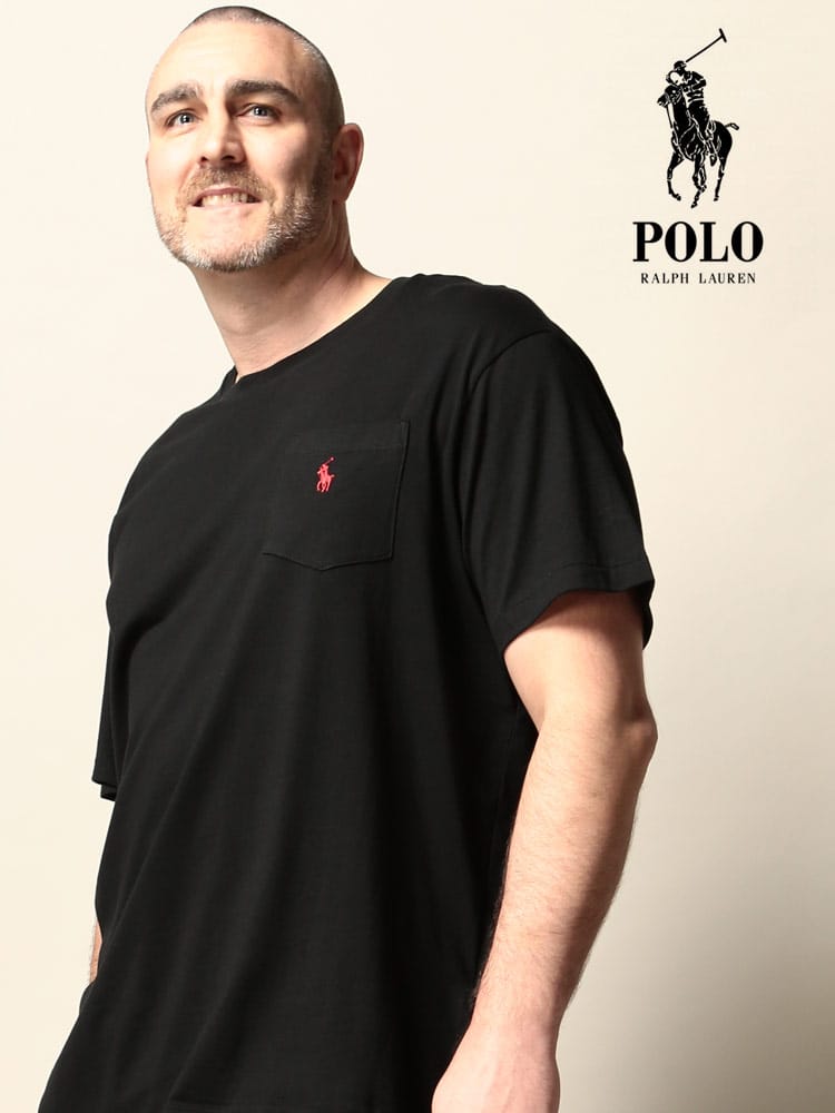 大きいサイズ メンズ POLO RALPH LAUREN (ポロラルフローレン) 綿100％ ワンポイント ポケット クルーネック 半袖 Tシャツ