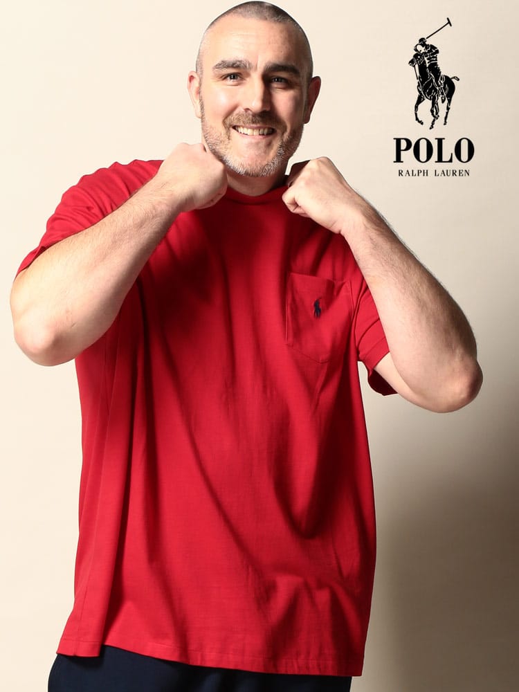 大きいサイズ メンズ POLO RALPH LAUREN (ポロラルフローレン) 綿100％ ワンポイント ポケット クルーネック 半袖 Tシャツ
