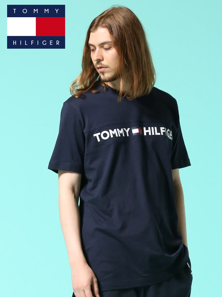 トミーヒルフィガー Tシャツ TOMMY HILFIGER トミー 綿100％ ロゴプリント クルーネック 半袖 Tシャツ 09T3928