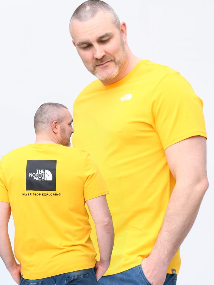 大きいサイズ メンズ THE NORTH FACE (ザ ノースフェイス) 綿100％ バックBOXロゴ クルーネック 半袖 Tシャツ RED BOX TEE