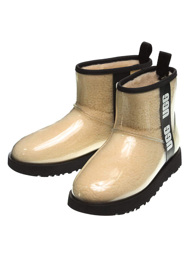 UGG Australia アグオーストラリア ロゴ 防水 クリア ムートン ブーツ CLASSIC CLEAR MINI ブランド レディース 靴 レインブーツ ショート UGGL1113190 ロゴ