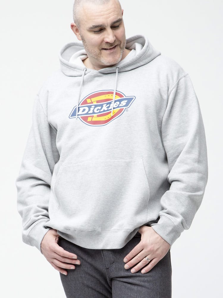大きいサイズ メンズ Dickies (ディッキーズ) 裏起毛 BIGロゴプリント プルオーバー パーカー