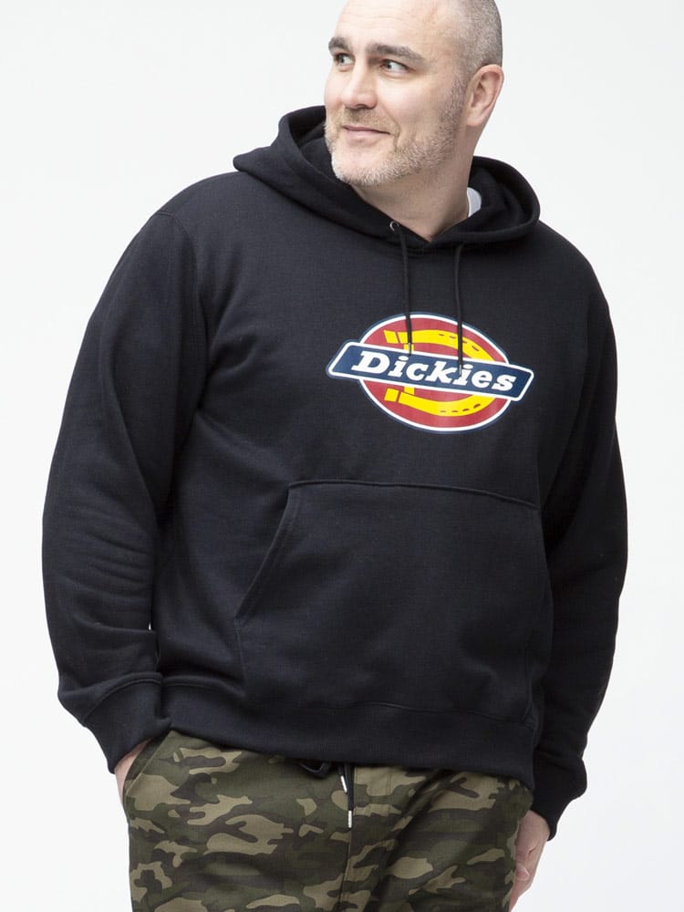 大きいサイズ メンズ Dickies (ディッキーズ) 裏起毛 BIGロゴプリント プルオーバー パーカー