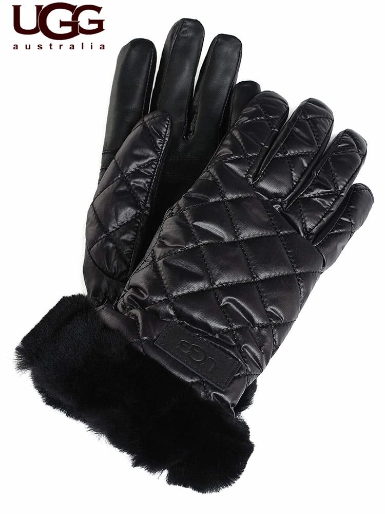 アグ オーストラリア レディース 手袋 UGG Australia ブランド グローブ キルティング ファー スマホ操作対応 QUILTED PERFORMANCE GLOVE ギフト プレゼント UGGL18825