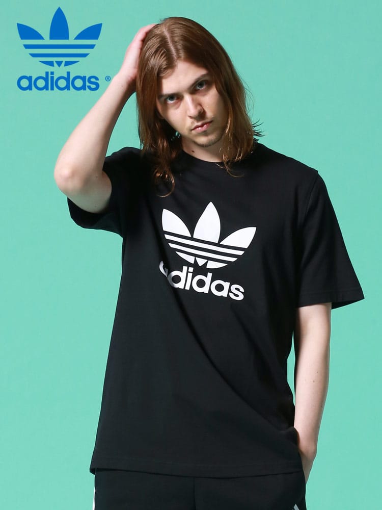 adidas (アディダス) 綿100％ ロゴプリント クルーネック 半袖 Tシャツ OG TREFOIL TEE WEB限定