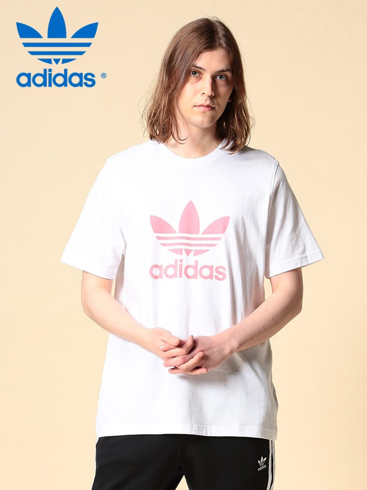 adidas (アディダス) 綿100％ ロゴプリント クルーネック 半袖 Tシャツ OG TREFOIL TEE WEB限定