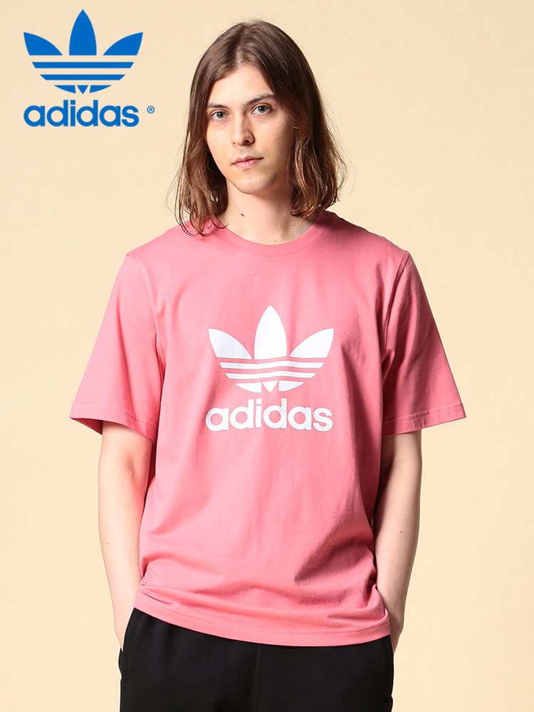 adidas (アディダス) 綿100％ ロゴプリント クルーネック 半袖 Tシャツ OG TREFOIL TEE WEB限定