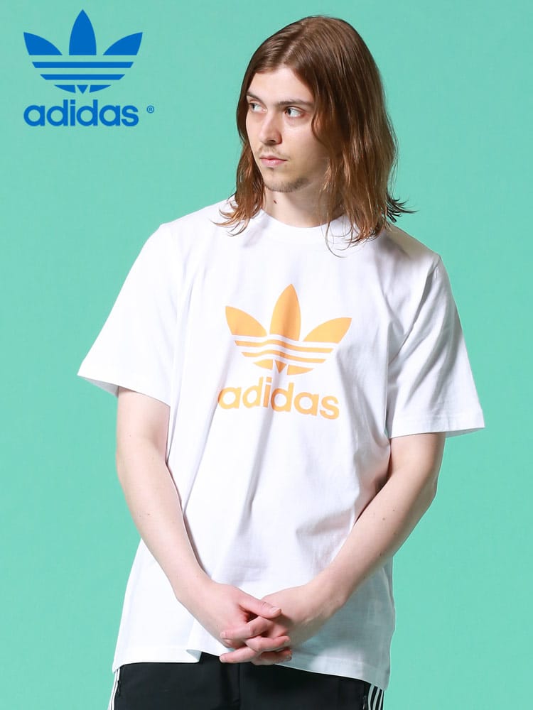adidas (アディダス) 綿100％ ロゴプリント クルーネック 半袖 Tシャツ OG TREFOIL TEE WEB限定