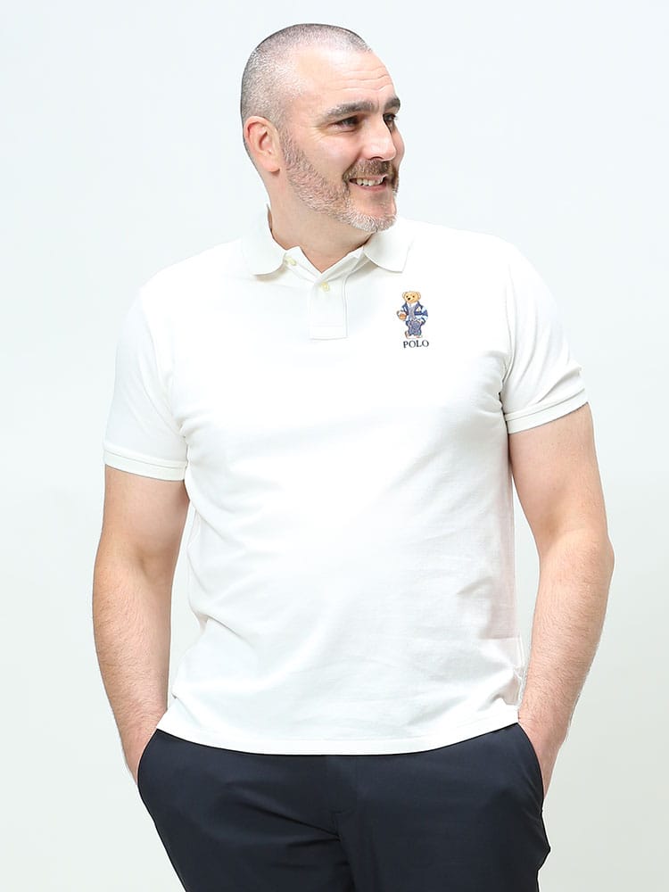 在庫処分 返品交換不可 大きいサイズ メンズ POLO RALPH LAUREN (ポロ ラルフローレン) ベア刺繍 半袖 ポロシャツ