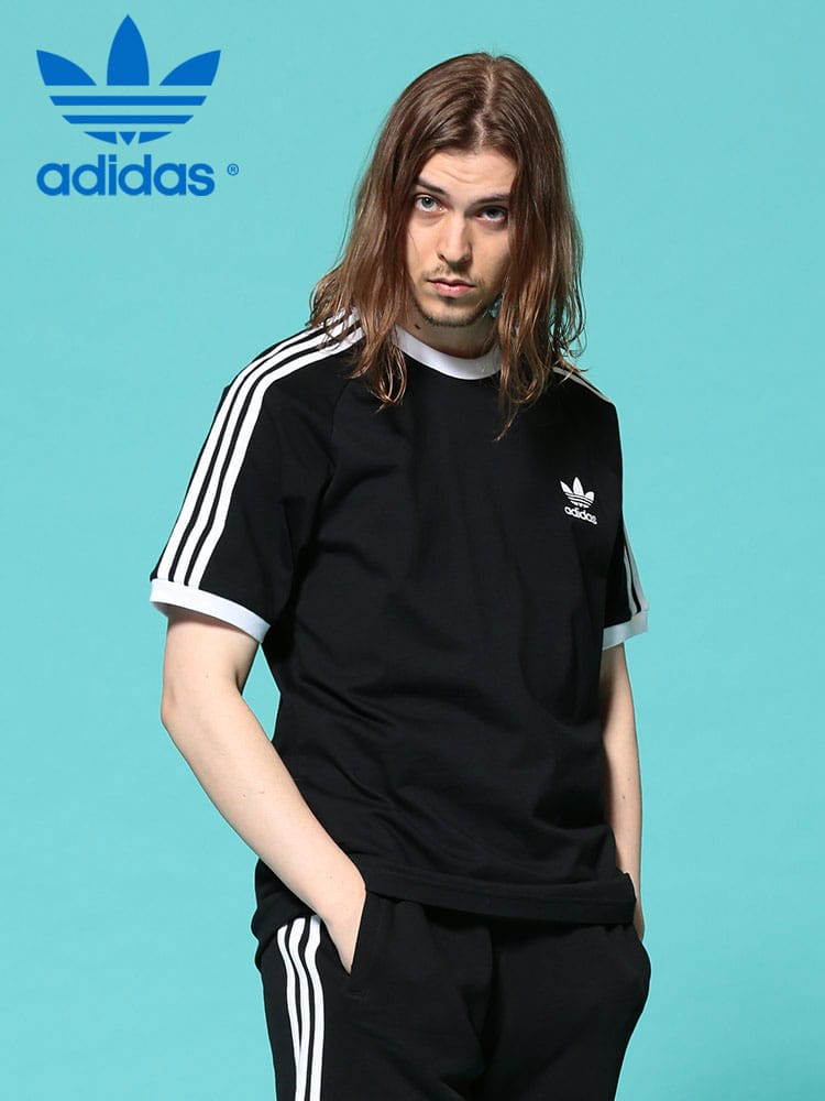 adidas (アディダス) ライン クルーネック 半袖 Tシャツ 3STRIPES WEB限定