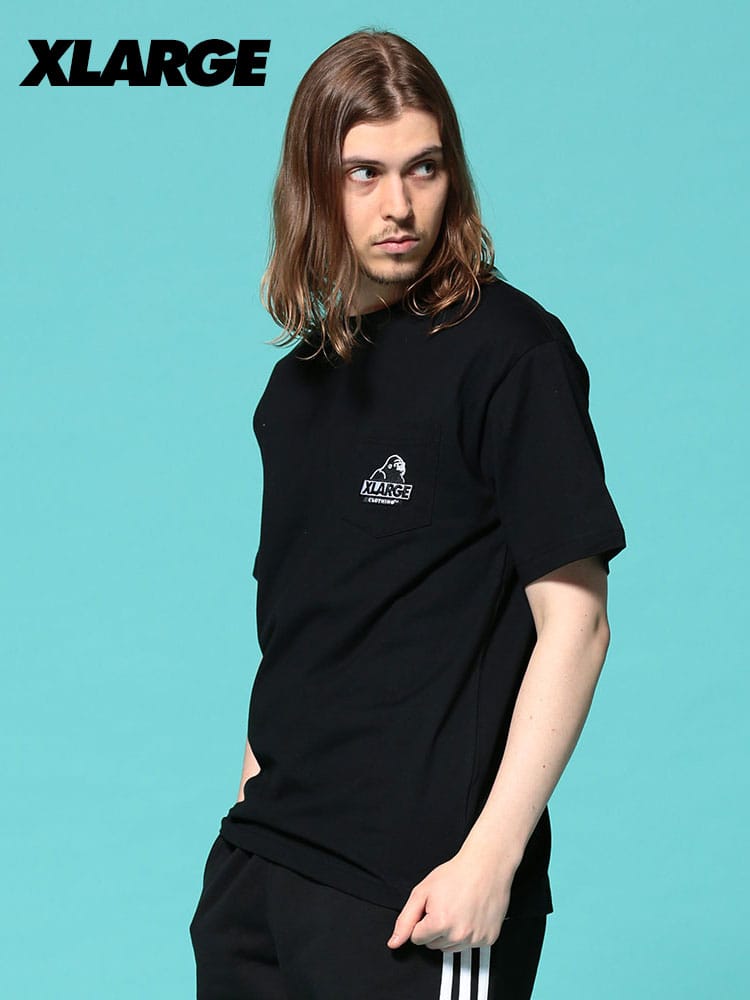 XLARGE (エクストララージ) ロゴ刺繍 ポケット クルーネック 半袖 Tシャツ