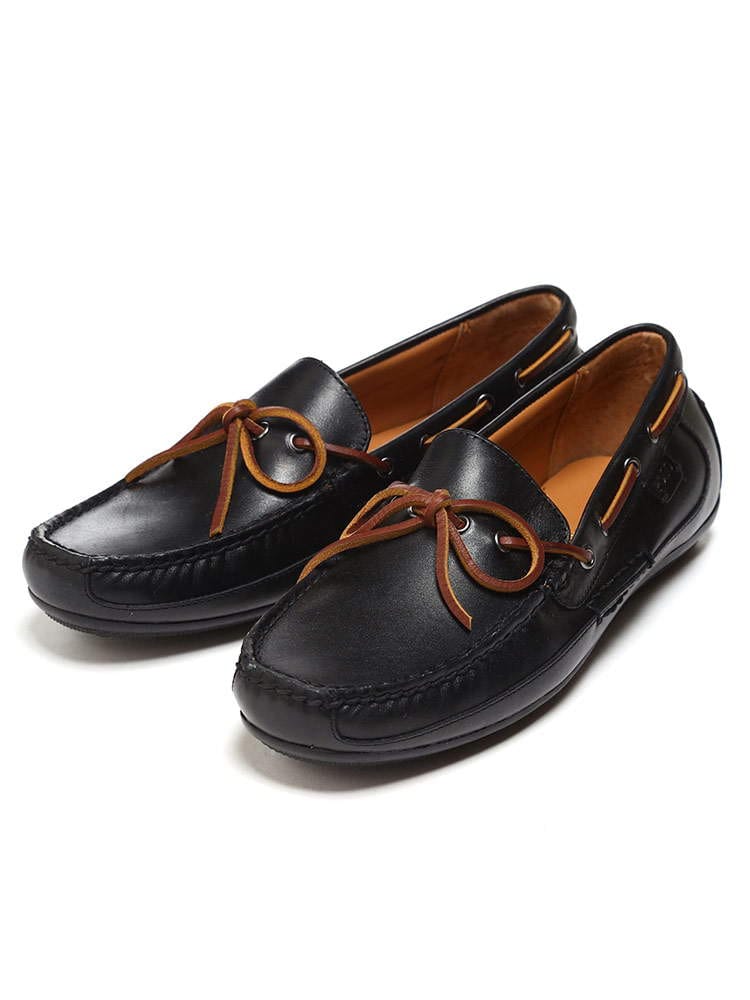POLO RALPH LAUREN (ポロ ラルフローレン) レザー コード ドライビングシューズ BLACK RL803730083001
