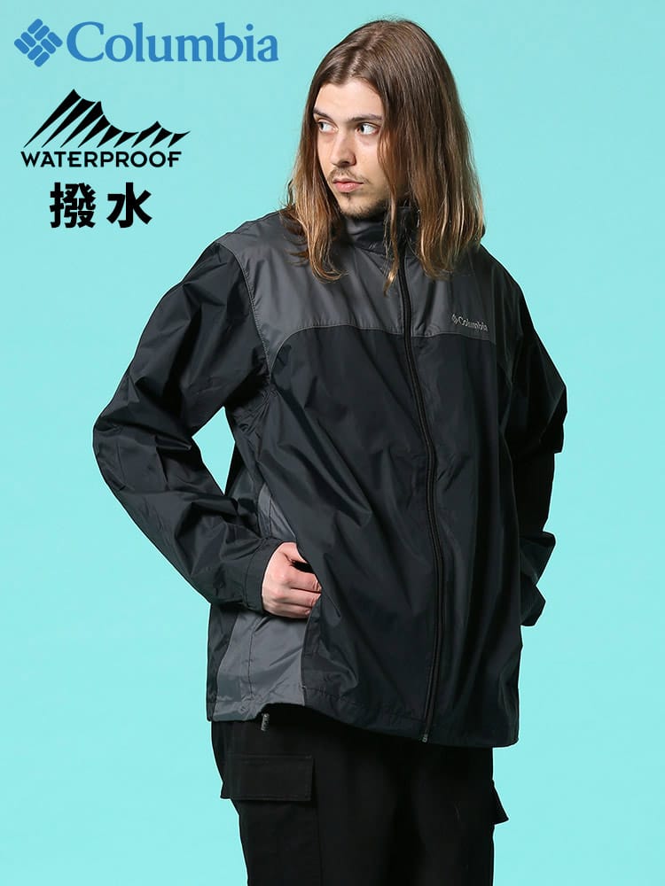 Columbia (コロンビア) フード収納 フルジップ レイン ジャケット Glennaker Lake Rain JKT OMNI-TECH