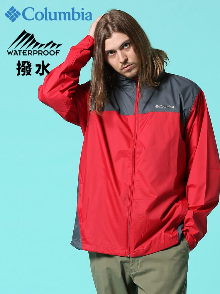 Columbia (コロンビア) フード収納 フルジップ レイン ジャケット Glennaker Lake Rain JKT OMNI-TECH