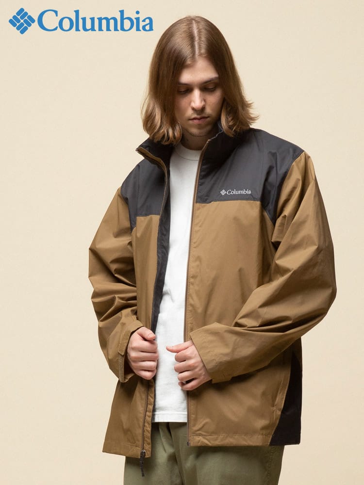 Columbia (コロンビア) フード収納 フルジップ レイン ジャケット Glennaker Lake Rain JKT OMNI-TECH