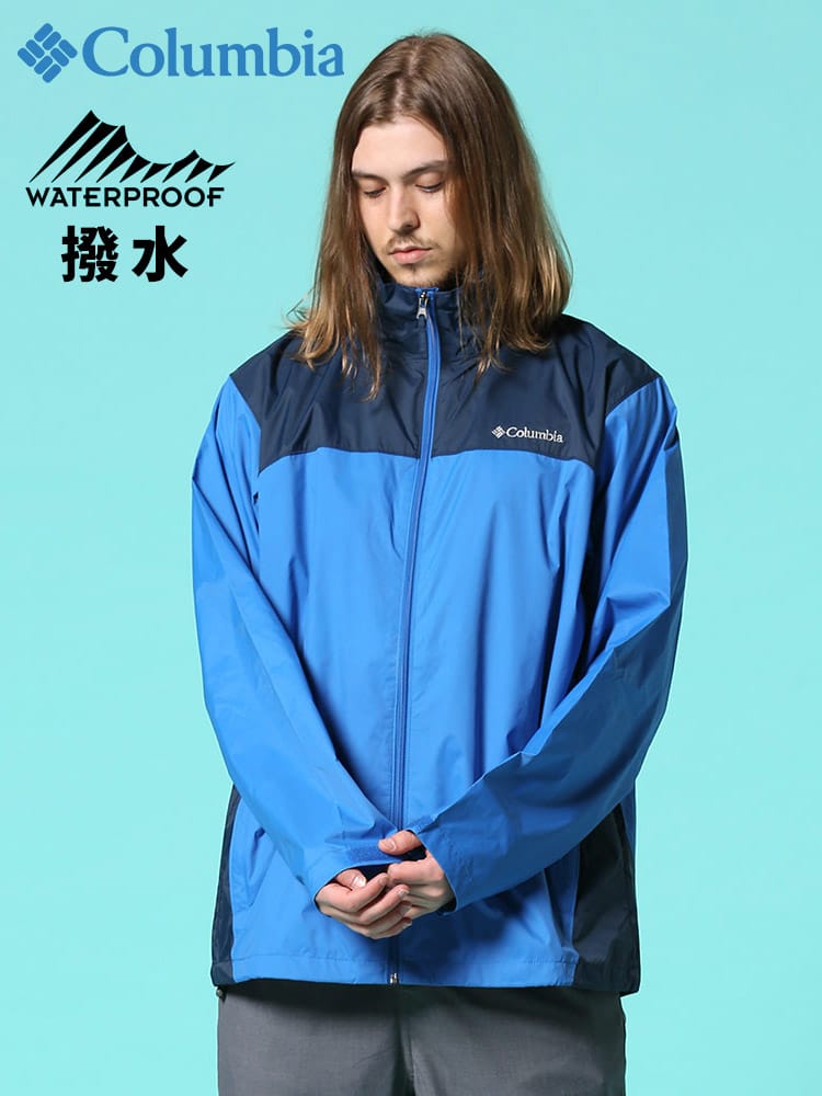 Columbia (コロンビア) フード収納 フルジップ レイン ジャケット Glennaker Lake Rain JKT OMNI-TECH