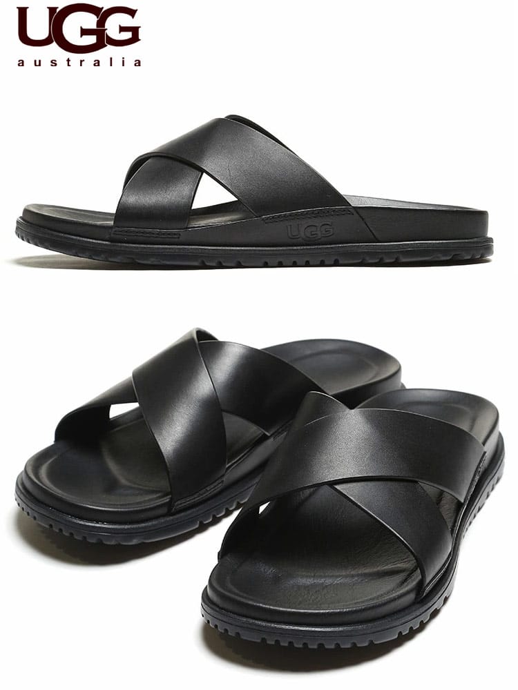 UGG Australia (アグ オーストラリア) レザー クロスストラップ サンダル WAINSCOTT SLIDE UGG1117476