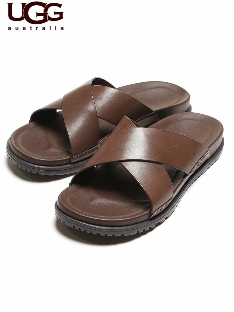 UGG Australia (アグ オーストラリア) レザー クロスストラップ サンダル WAINSCOTT SLIDE UGG1117476