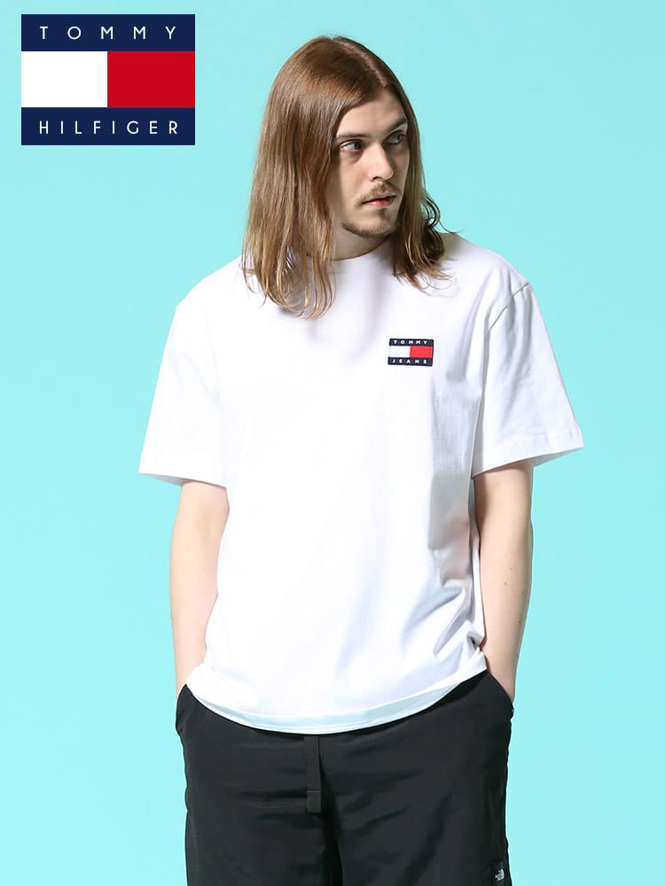 TOMMY JEANS (トミージーンズ) ワンポイントロゴ クルーネック 半袖 Tシャツ ALBIE BADGE TEE