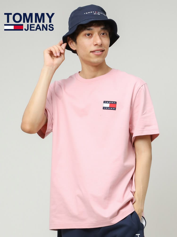 TOMMY JEANS (トミージーンズ) ワンポイントロゴ クルーネック 半袖 Tシャツ ALBIE BADGE TEE