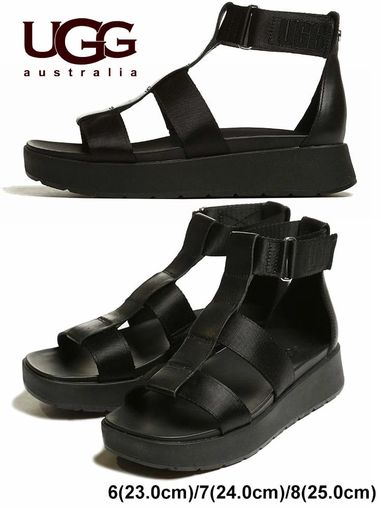 UGG australia (アグオーストラリア) レザー 異素材ストラップ サンダル EEBA UGGL1117966 レディース