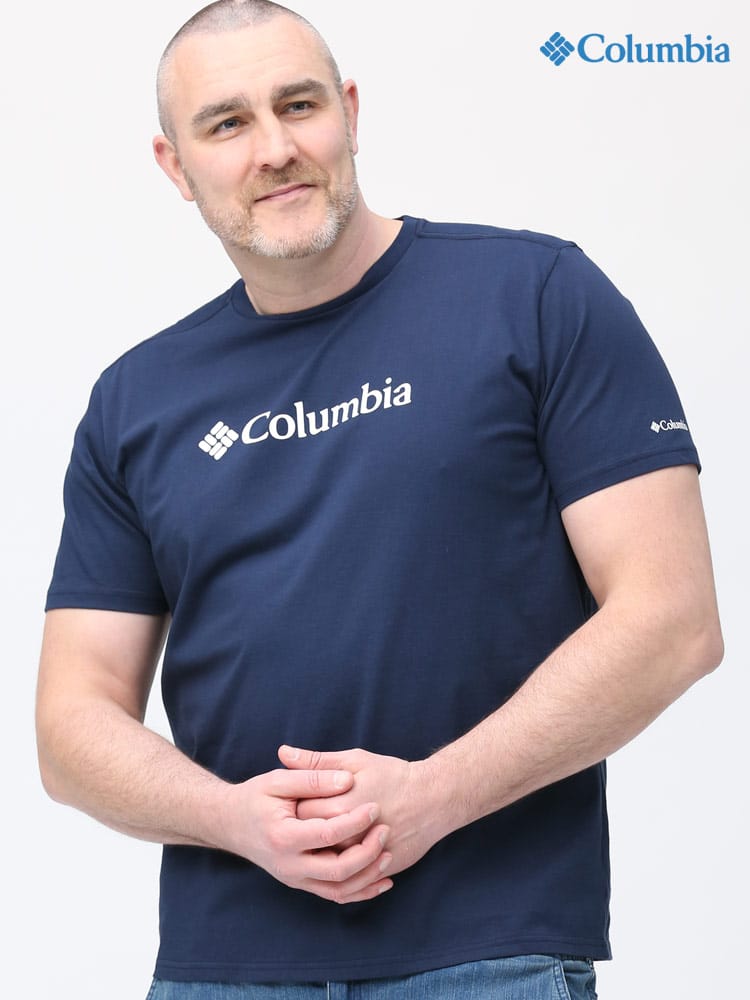 大きいサイズ メンズ Columbia (コロンビア) ベーシックロゴ クルーネック 半袖 Tシャツ