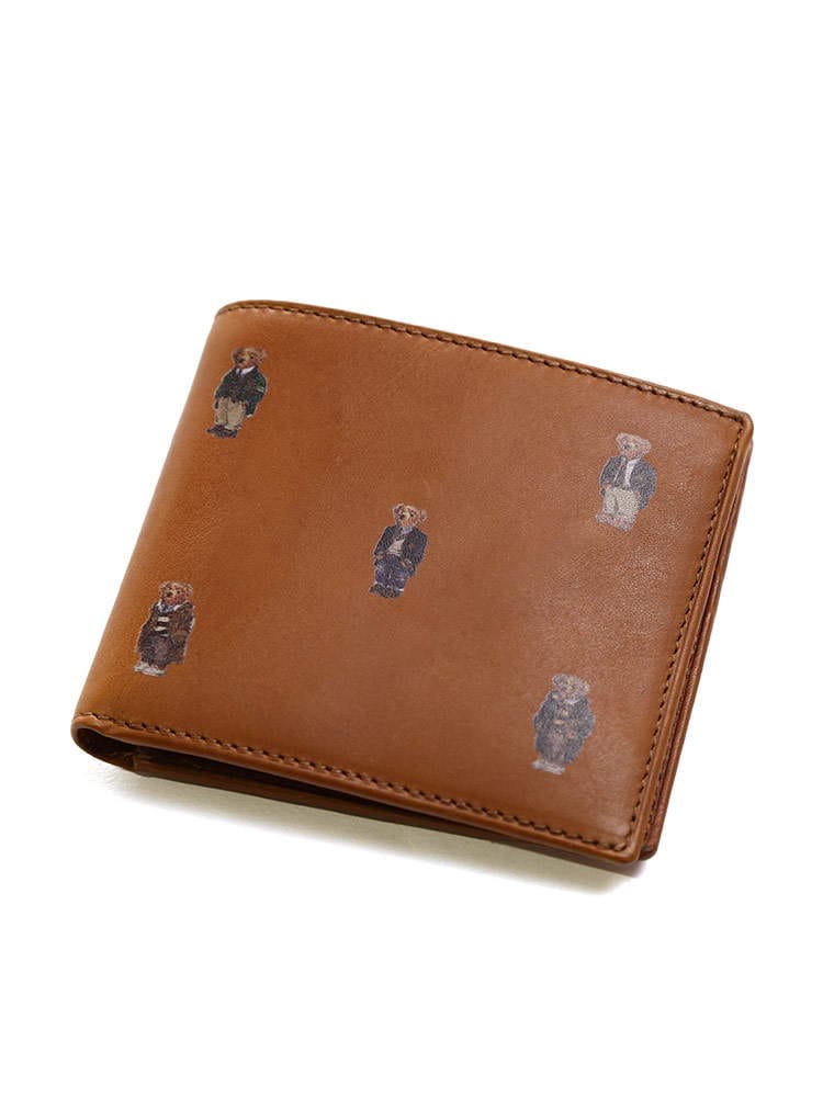 POLO RALPH LAUREN (ポロ ラルフローレン) レザー ベアプリント 二つ折り 財布 RL405826008002