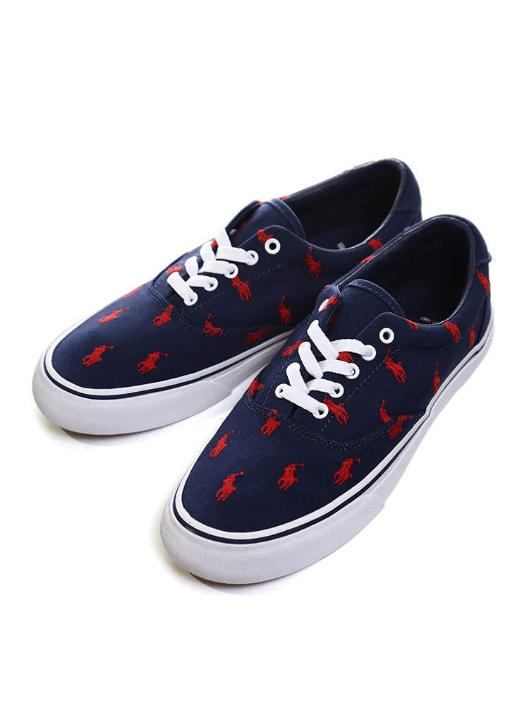 POLO RALPH LAUREN (ポロ ラルフローレン) 総柄ロゴ キャンバス ローカットスニーカー RL816839230001 ブランド
