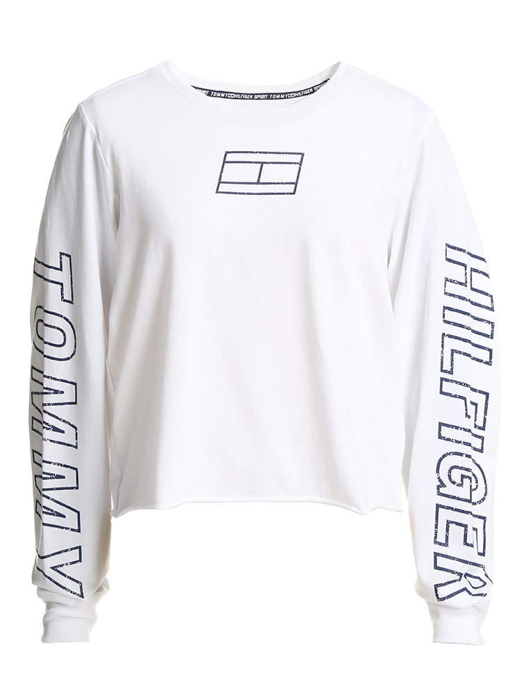 TOMMY HILFIGER (トミー ヒルフィガー) ロゴプリント クルーネック 長袖 Tシャツ TMLTP10546T レディース ロゴ