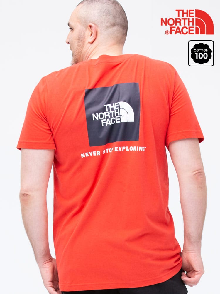 大きいサイズ メンズ THE NORTH FACE (ザ ノースフェイス) BOXロゴ クルーネック 半袖 Tシャツ BOX NSE TEE