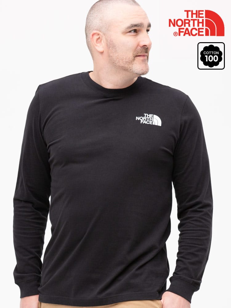 大きいサイズ メンズ THE NORTH FACE (ザ ノースフェイス) バックBOXロゴ クルーネック 長袖 Tシャツ ロンT L/S BOX NSE TEE