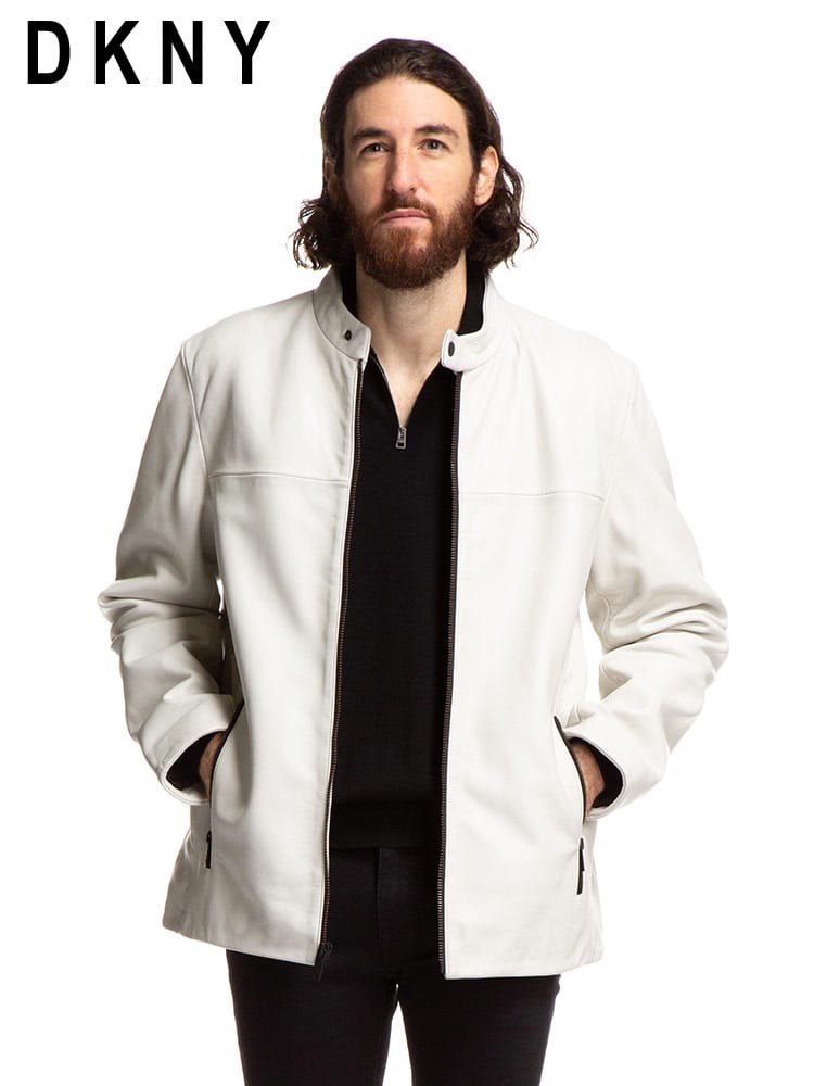 DKNY (ダナキャラン ニューヨーク) レザー フルジップ ライダースジャケット DKDX9M2388 ブランド