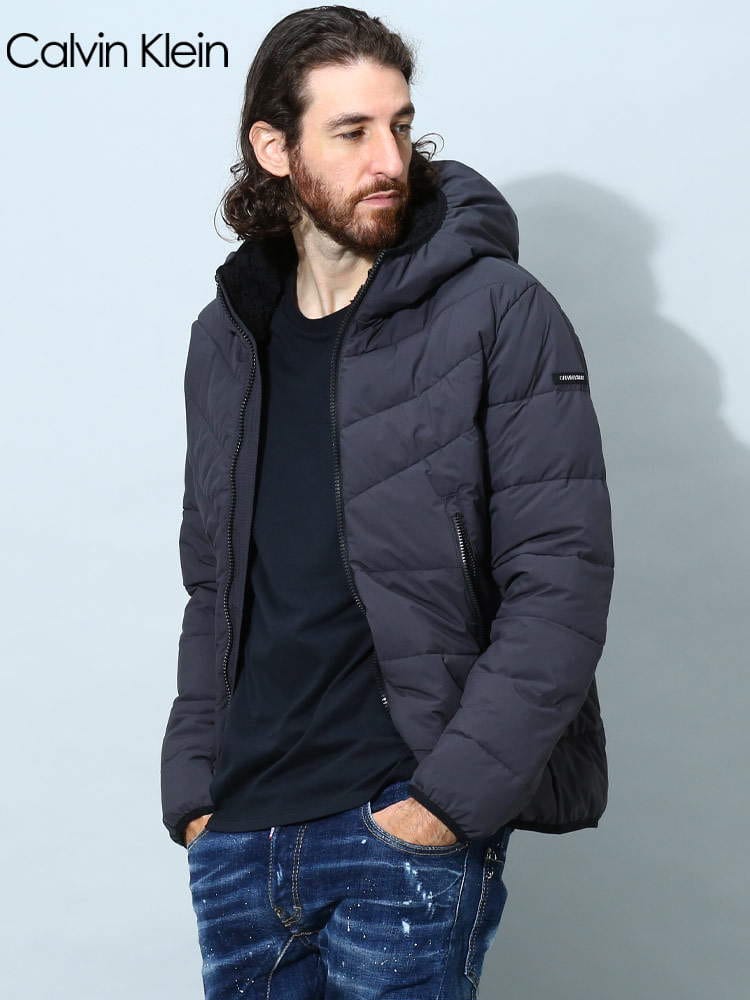 カルバンクライン メンズ ブルゾン Calvin Klein ブランド アウター ジャケット フード ボア フルジップ 中綿 CKCM155201