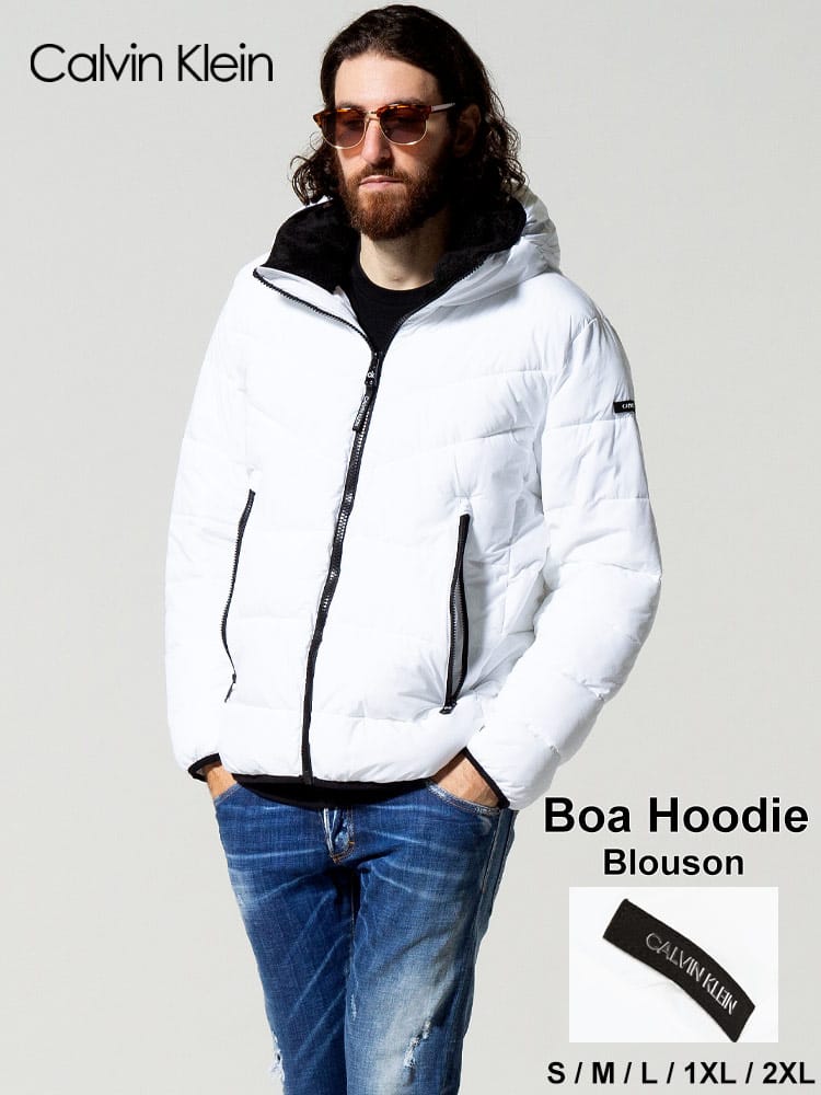 Calvin Klein (カルバンクライン) フード裏ボア フルジップ 中綿 ジャケット CKCM155201 ブランド