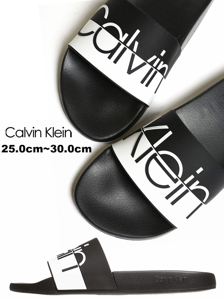 Calvin Klein (カルバンクライン) ロゴ バイカラー スライドサンダル CKCMARIES