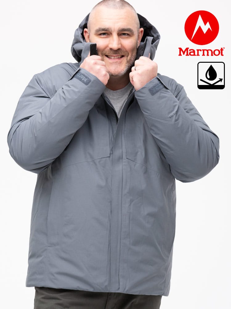 大きいサイズ メンズ Marmot (マーモット) フード フルジップ ダウンジャケット GORE-TEX Tribeca Jacket