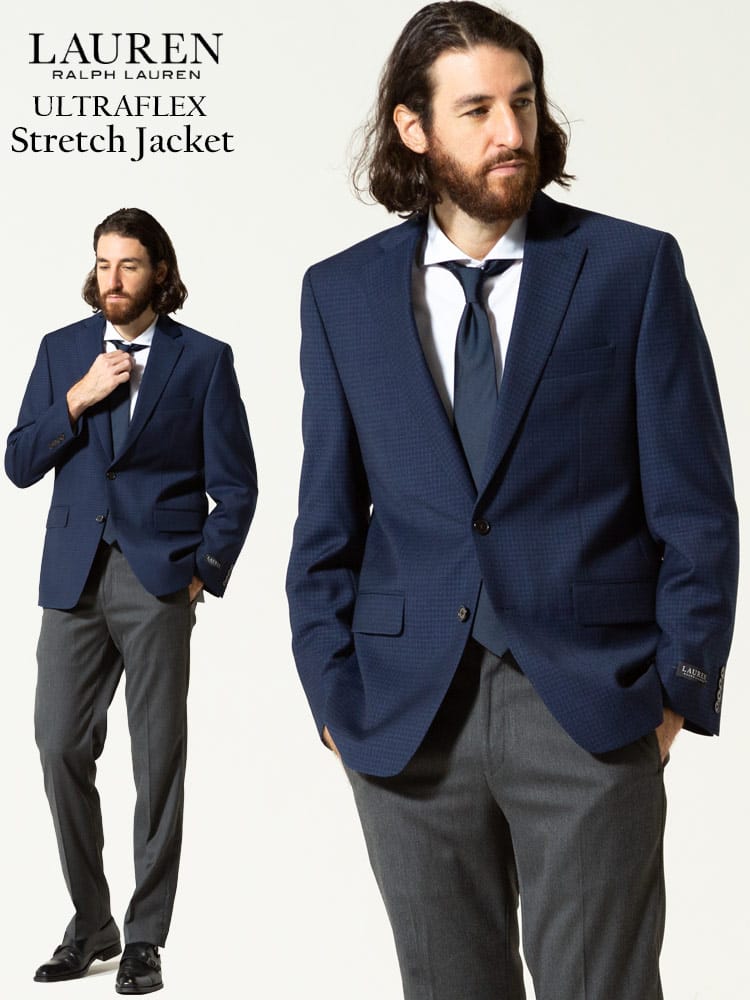 LAUREN RALPH LAUREN (ローレン ラルフローレン) マイクロチェック シングル 2つボタン ジャケット ULTRAFLEX RLLET012R20145 ブランド