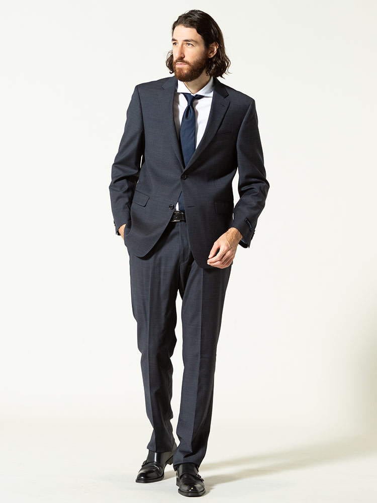 TOMMY HILFIGER (トミーヒルフィガー) ストレッチ マイクロピンチェック シングル 2ツ釦 スーツ TMVAFF2ASB0120C