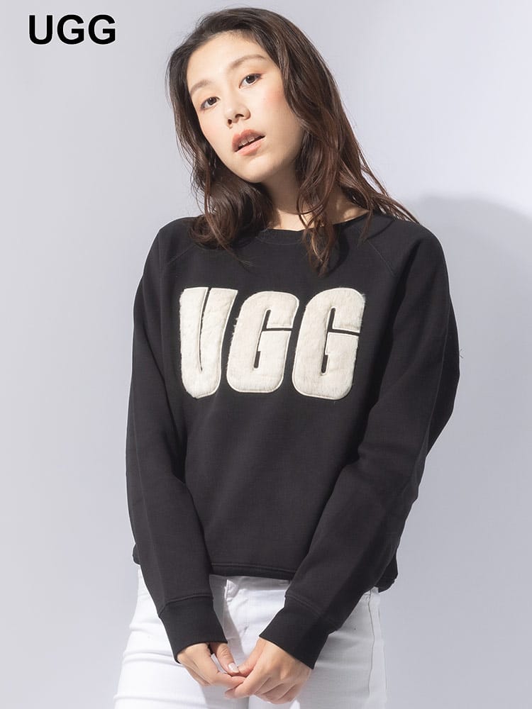 UGG Australia (アグオーストラリア) 裏起毛 ファーロゴ クルーネック トレーナー LOGO CREWNECK UGGL1123718