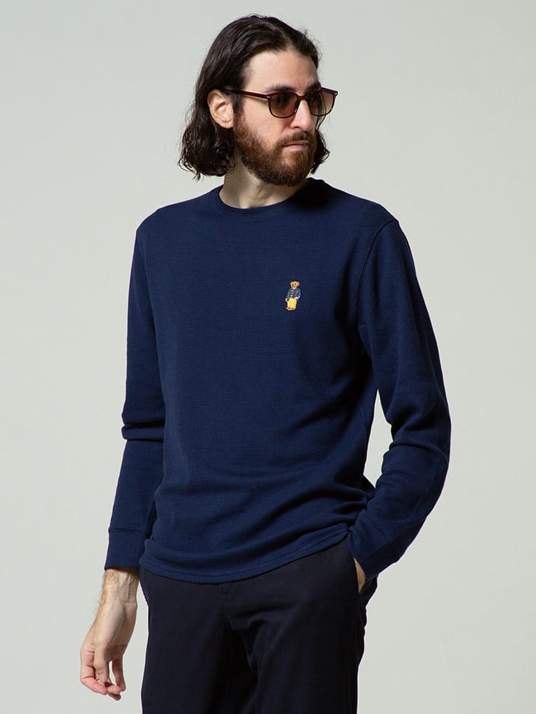 ポロ ラルフローレン POLO RALPH LAUREN ポロベア 刺繍 クルーネック 長袖 ワッフル Tシャツ サーマル ブランド メンズ トップス ロンT RLPW26HRAK