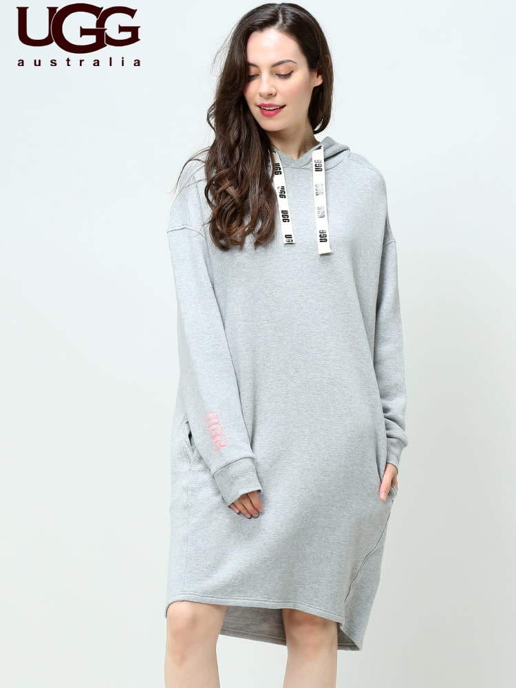 UGG australia アグ オーストラリア レディース ブランド 裏起毛 ロゴリボン プルオーバー ロングパーカー HOODIE DRESS UGGL1127670