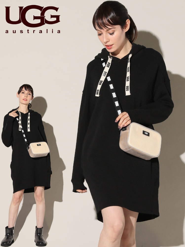 UGG Australia アグオーストラリア ロゴリボン ロング スウェット パーカー HOODIE DRESS ブランド レディース トップス ワンピース UGGL1127670 ロゴ