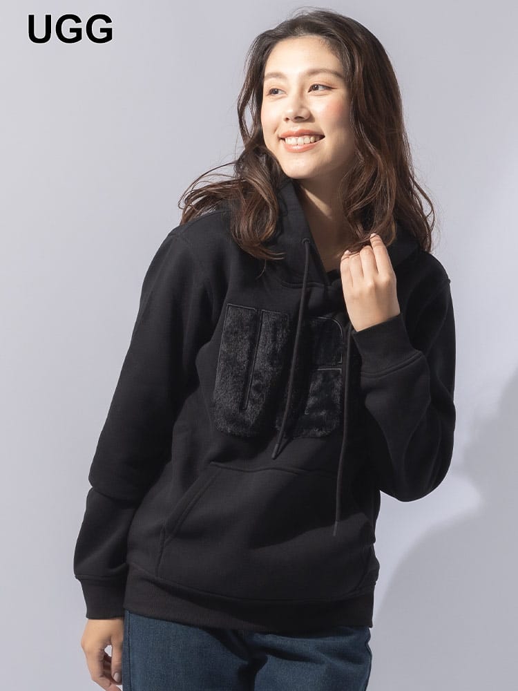 UGG Australia アグオーストラリア ファー ロゴ パーカー REY FUZZY LOGO HOODIE ブランド レディース トップス パーカー フード UGGL1121385