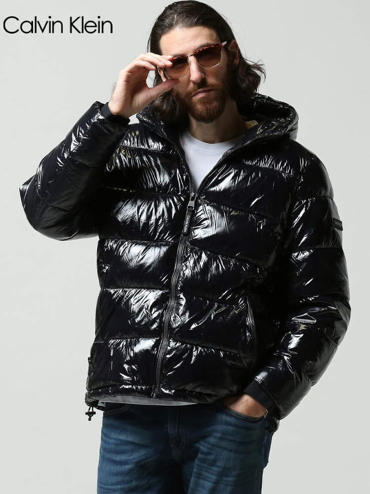 Calvin Klein (カルバンクライン) シャイニー フルジップ 中綿 ジャケット CKCM052418