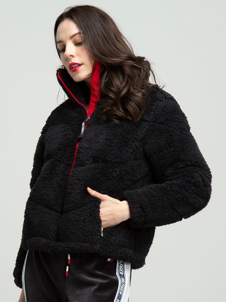 Tommy Hilfiger (トミーヒルフィガー) スタンド フルジップ ボアジャケット TMLTP14941J ブランド レディース