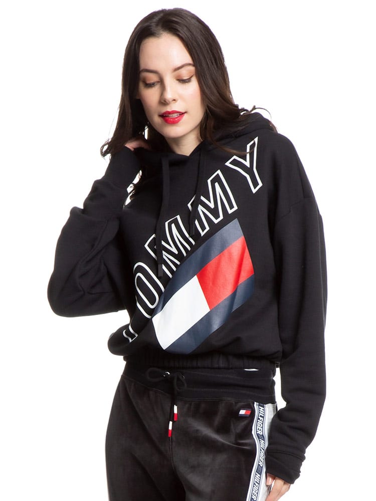 Tommy Hilfiger (トミーヒルフィガー) 裏起毛 斜めロゴ プルオーバー パーカー TMLTP10910T