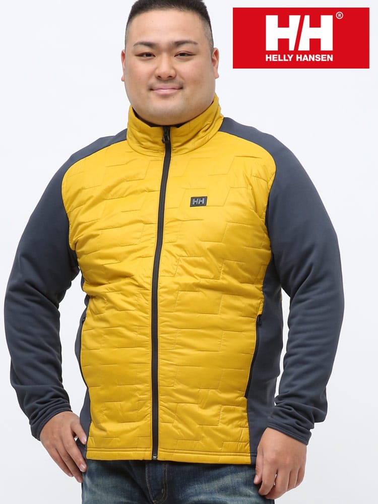 大きいサイズ メンズ HELLY HANSEN (ヘリーハンセン) 切り替え フルジップ スタンド 中綿 ジャケット LIFALOFT HYBRID JACKET